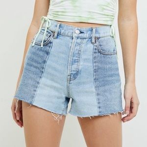 Pacsun Two Tone Colorblock Cutoff High Rise Icon Shorts 26